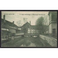 Magyarország,Mosonmagyaróvár - A Lajta malomága a főhercegi kávéházzal 1911
