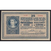 Magyarország,25 kronen/korona 1918 EF+