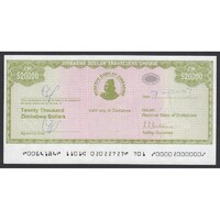 Zimbabwe,20000 dollars 2003 EF+