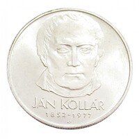 Csehszlovákia,50 korun 1977 - Jan Kollár író aUNC+ ezüst 13g700