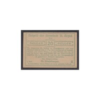 Ausztria,20 heller 1920 - St. Aegidi - kenyér- és lisztjegyre nyomtatva aUNC+
