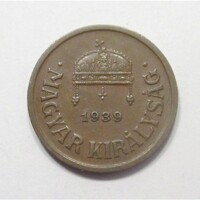 Magyarország,2 fillér 1939 EF+ bronz