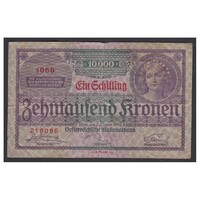 Ausztria,10000 kronen/1 schilling 1924 F