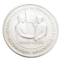 Ruanda,200 francs 1972 - Függetlenség - FAO aUNC+ ezüst 18.15g800