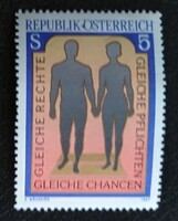 A1881 / Ausztria 1987 Férfiak és nők egyenlő bánásmódja bélyeg postatiszta