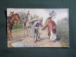 Képeslap,első világháború,Orosz kém elfogása, katona,fegyver,Kanitz Bp. kiadás,1914-