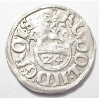 Németország,John Adolphus 1/24 tallér 1604 - Schleswig-Holstein-Schauenburg Hercegség EF ezüst 1.54g