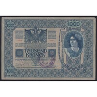 Magyarország,1000 kronen/korona 1919 - Bács-Bodrog vármegye Zenta felülbélyegzés EF-