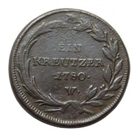 Ausztria,Mária Terézia 1 krajcár 1780 W F+ réz