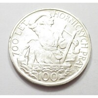 Csehszlovákia,100 korun 1949 - Jihlava bányászati jogok aUNC+ ezüst 14g500