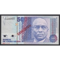 Cape Verde,500 escudos 1989 - SPECIMEN UNC