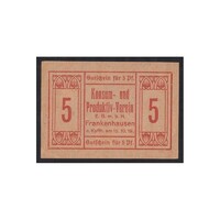 Németország,5 pfennig 1919 - Fogyasztó- és termelőszövetkezet - Frankenhausen aUNC+
