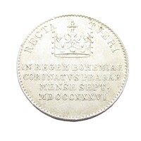 Csehország,V. Ferdinánd koronázási zseton 1836 - Prága EF+ ezüst 3.200g