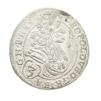 Magyarország,I. Lipót 3 krajcár 1697 CH - Pozsony VF+ ezüst 1.52g