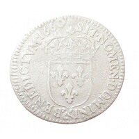 Franciaország,XIV. Lajos 1/12 ecu 1660 & - Aix-en-Provence EF ezüst 2.287g917