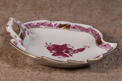 Herend Apponyi Purple porcelán tálka bonbonier fogantyús Magyarország 1960