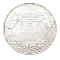 Magyarország,5 korona 1900 EF- ezüst 24g900