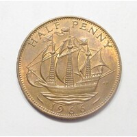Egyesült Királyság,Half penny 1966 aUNC+ réz