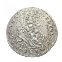 Magyarország,I. Lipót 3 krajcár 1699 CH - Pozsony EF+ ezüst 1.80g