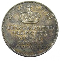 Ausztria,V. Ferdinánd zseton 1835 - Bécs hódolata EF+ ezüst 3.32g