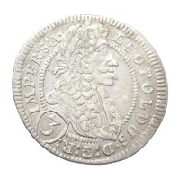Csehország,I. Lipót 3 krajcár 1704 GE - Prága EF+ ezüst 1.55g