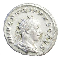 Római Birodalom,I. Philippus antoninianus 244-246 Róma - PRINCIPI IVVENT hátlap EF ezüst 4.100g