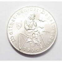 Ausztria,2 schilling 1930 - Walther von der Vogelheide költő aUNC+ ezüst 12g640