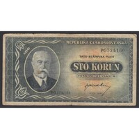 Csehszlovákia,100 korun 1945 F