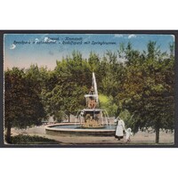 Erdély,Brassó - Rezsőpark a szökőkúttal 1917