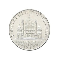 Ausztria,2 schilling 1937 - Szent Károly templom aUNC+ ezüst 12g640