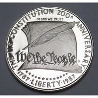 USA,1 dollar 1987 S PP - Függetlenségi Nyilatkozat UNC ezüst 26.73g900