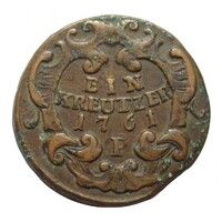 Csehország,Mária Terézia 1 krajcár 1761 P VF+ réz