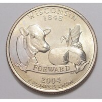 USA,quarter dollar 2004 P - Wisconsin aUNC+