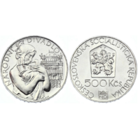 Csehszlovákia,500 korun 1983 - 100 éves a Prágai Nemzeti Színház UNC ezüst 24g900