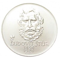 Csehszlovákia,500 korun 1981 - Ludovit Stur politikus aUNC+ ezüst 24g900