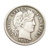 USA,Barber dime 1895 S VF ezüst 2.50g900