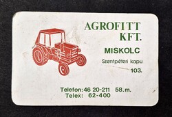 AGROFITT kft. Miskolc kártyanaptár 1991