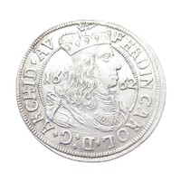 Ausztria,Ferdinánd Károly osztrák főherceg 3 krajcár 1662 - Tirol EF+ ezüst 1.59g