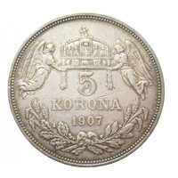 Magyarország,5 korona 1907 EF ezüst 24g900