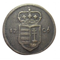Magyarország,II. Rákóczi Ferenc XX poltura 1706 F+ réz