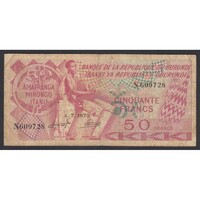 Burundi,50 francs 1973 F
