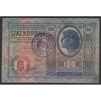 Magyarország,100 kronen/korona 1920 - Bács Bodrog Vármegye Központi Hivatala VG+