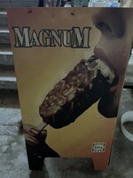 Ritka Retro Eskimo Magnum Jégkrém Reklámtábla / Megállítótábla
