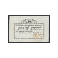 Magyarország,20 pengő krajczárra 1849 - Rozsnyó EF+
