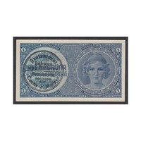 Csehország,1 koruna 1939 - kézi bélyegzéssel - Cseh-Morva Protektorátus aUNC-