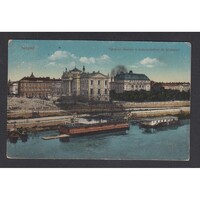 Magyarország,Szeged - Tiszapart részlete a kultúrpalotával és a színházzal 1917