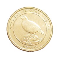 Törökország,1 kurus 2021 - Antólia madarai - Csukár aUNC+ bronz