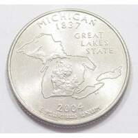 USA,quarter dollar 2004 P - Michigan aUNC+ réz