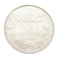 Magyarország,5 korona 1900 VF+ ezüst 24g900