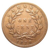 Sarawak,1 cent 1870 VF bronz